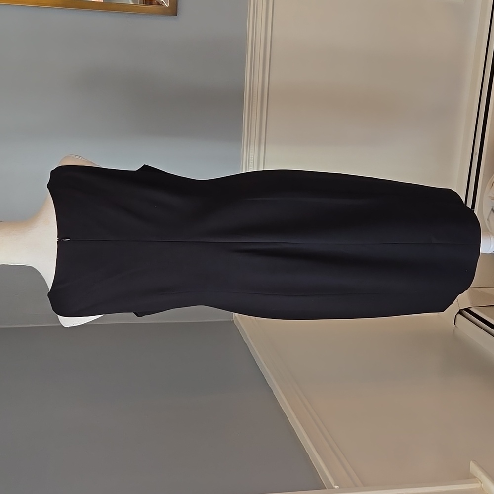 NEW EILEEN FISHER ASYMETRIC NECK VISCOSE STRETCH SHEATH DRESS - Picture 5 of 8